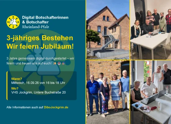 Einladung 3-jähriges Jubiläum DiBo Jockgrim